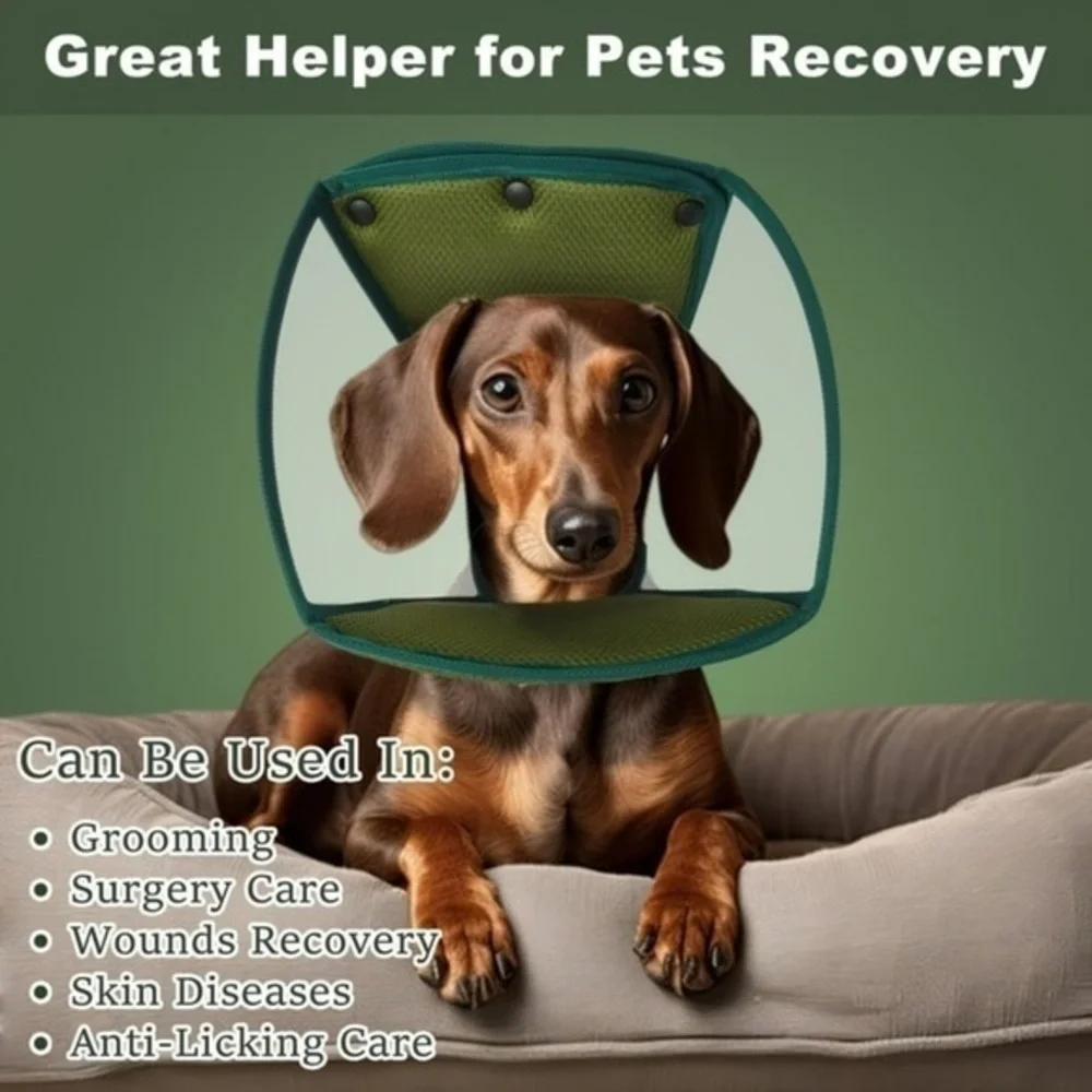 NWT Dog Recovery Cone Collar Soft Dog Cone Alternatives Elizabethan Adjustable